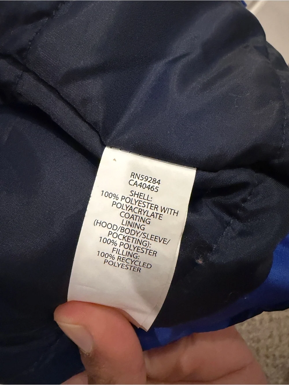 Children's Place Blue Construction Print Winter Jacket - plus removable fleece